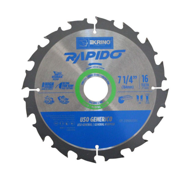 Imagen de CIRCULAR PARA MADERA 7.1/4" 16 DIENTES (184X30MM) KRINO