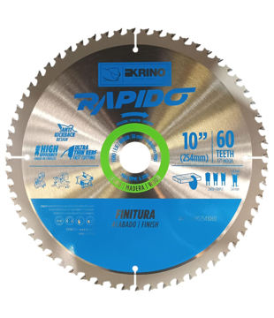 Imagen de CIRCULAR PARA MADERA 10" 60 DIENTES (254X30MM) KRINO