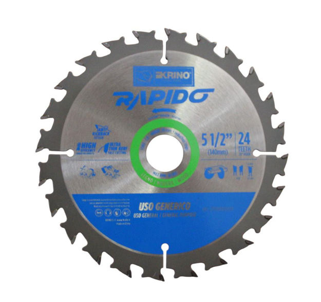 Imagen de CIRCULAR PARA MADERA 5.1/2" 24 DIENTES (140X20MM) KRINO