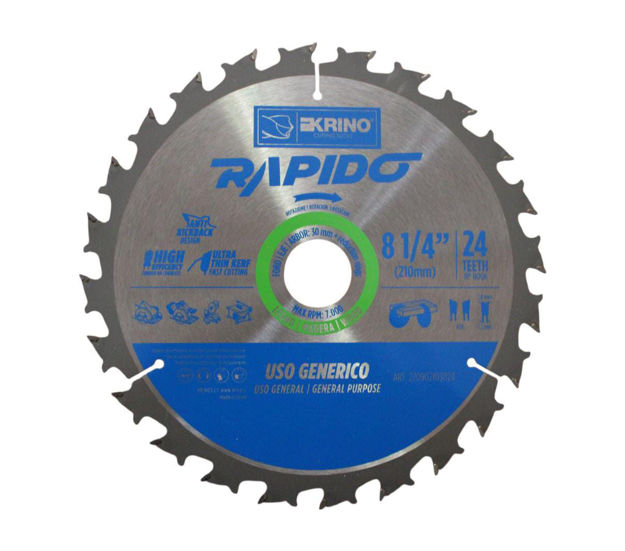 Imagen de CIRCULAR PARA MADERA 8.1/4" 24 DIENTES (210X30MM) KRINO