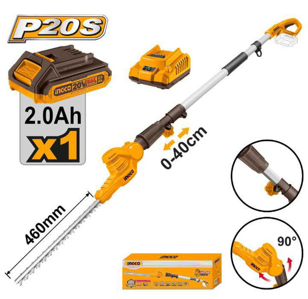 Imagen de CORTACERCO DE ALTURA BATERÍA 20V INGCO