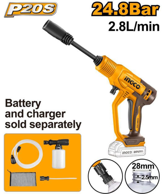 Imagen de HIDROLAVADOA A BATERÍA 20V (CARCAZA) INGCO