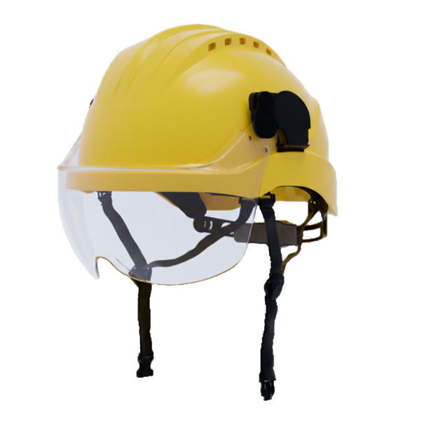 Imagen de CASCO CON VISOR TRABAJO ALTURA BARBIJO 4 PUNTAS CLIMAX