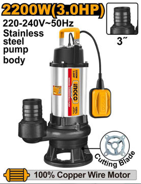Imagen de BOMBA SUMERGIBLE 2200W 3HP POZO NEGRO CON TRITURADOR INGCO