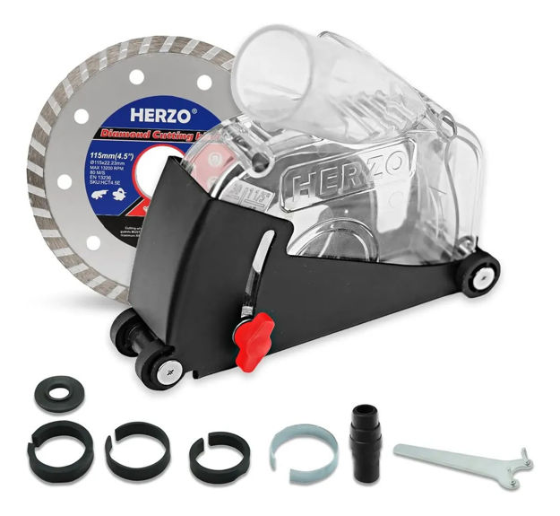 Imagen de PROTECTOR PARA AMOLADORA CON CONECTOR ASPIRADORA HERZO