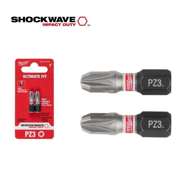 Imagen de PUNTA POZIDRIV PZ3 2 PIEZAS 1" 48-32-4433 MILWAUKEE