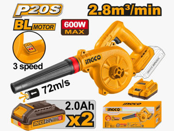 Imagen de SOPLADOR A BATERÍA 20V 2.8M3/MIN INGCO
