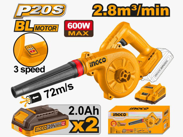 Imagen de SOPLADOR A BATERÍA 20V 2.8M3/MIN INGCO