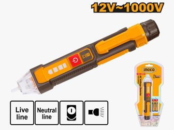 Imagen de DETECTOR DE VOLTAJE AC 12V~1000V + PILAS INGCO
