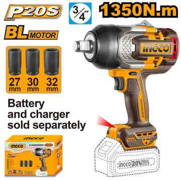 Imagen de LLAVE IMPACTO 3/4" BATERIA 20V (CARCAZA) INGCO