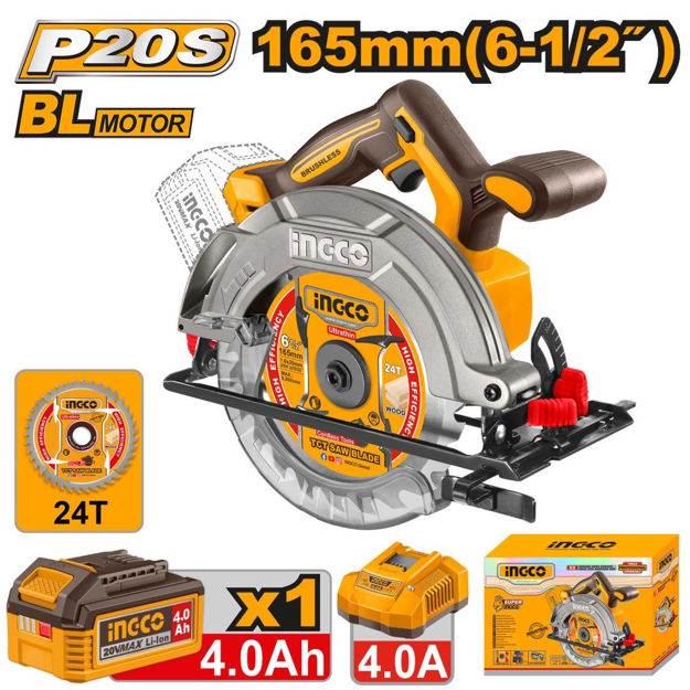 Imagen de SIERRA CIRCULAR BATERÍA 20V 165MM 6.1/2" INGCO