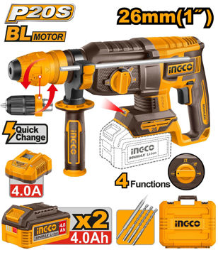 Imagen de ROTOMARTILLO SDS-PLUS BATERIA 20V 26MM INGCO