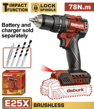 Imagen de TALADRO CON PERCUTOR BATERIA 25V (CARCAZA) OSBURK