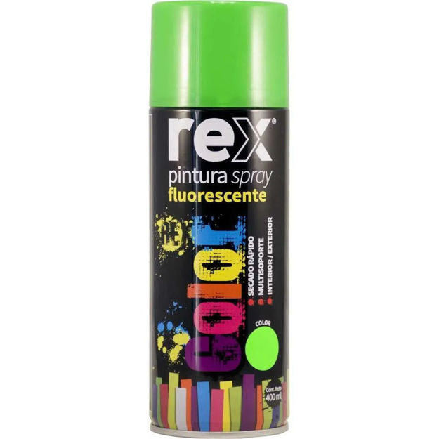 Imagen de ESMALTE FLUORESCENTE VERDE 400ML REX